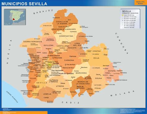 Mapa Sevilla Por Municipios Magn Tico Enmarcado Para Imanes Mapas De