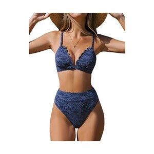 Cupshe Bikini Set Per Donna Costume Da Bagno A Vita Alta Smerlato