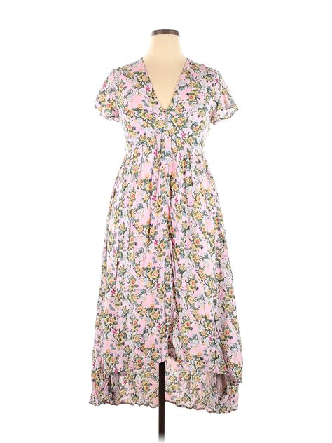 Suzanne Betro Rayon Floral Pink Casual Dress Size Xl Off