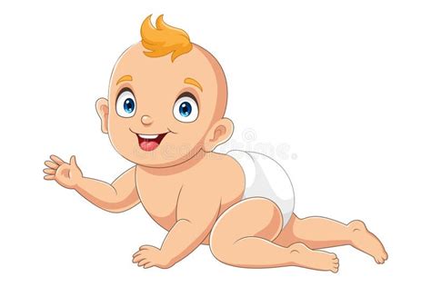 Cartoon Smiling Baby Waving Hand Stock Vector Illustration Of Toddler