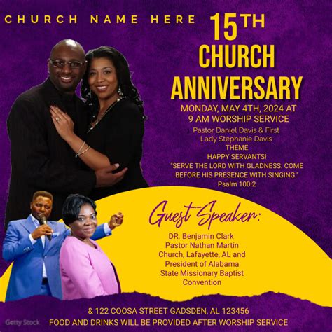 Church Anniversary Flyers Template Postermywall