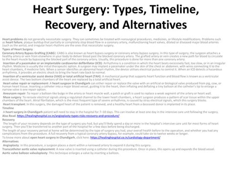 Heart Surgery Types, Timeline, Recovery, and Alternatives.pptx