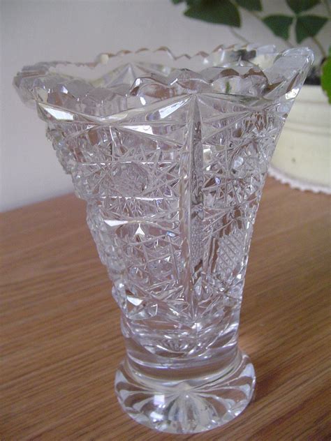 Lead Crystal Glass Vase Antique Lead Crystal Cut Glass Vase