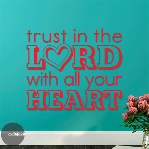 Trust In The Lord With All Your Heart Vinyl Wall Decal Sticker Etsy