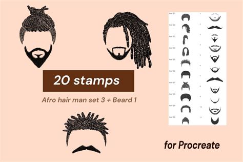 Procreate Afro Hair Beard Stamps Graphic By Nastyafrim Creative