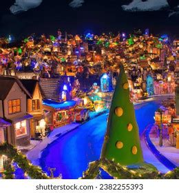 Realistic Night Photo Town Whoville Grinch AI-generated image ...