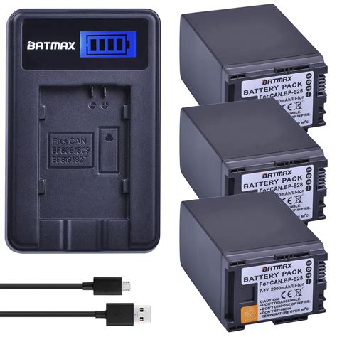 3Pcs 2900mAh BP 828 BP 828 BP828 Li ion Batteries+ LCD USB Charger for ...