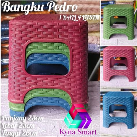 Jual Ms Kursi Jongkok Pedro Motif Rotan Plastik Bangku Pendek Motif