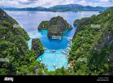 Coron Palawan Philippines Aerial View Of Kayangan Lake Stock Photo