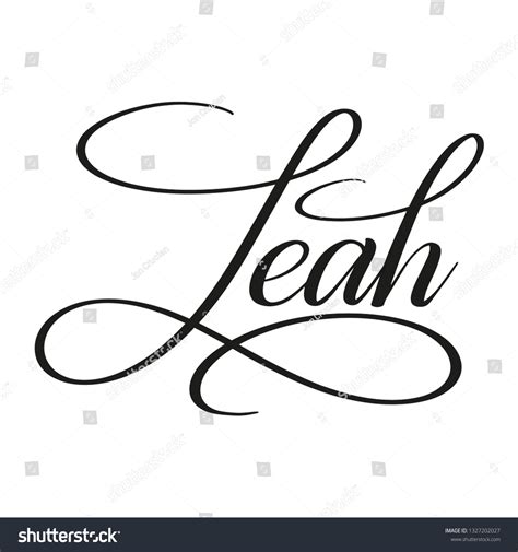 Leah Calligraphic Spelling Name Elegant Calligraphy Stock Vector