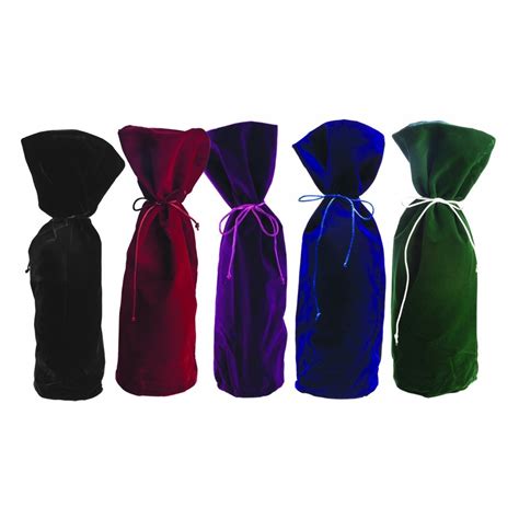 Custom Colorful Luxury Velvet Bottle Pouch Bag With Ribbon For Wine Velvet Bag And Velvet