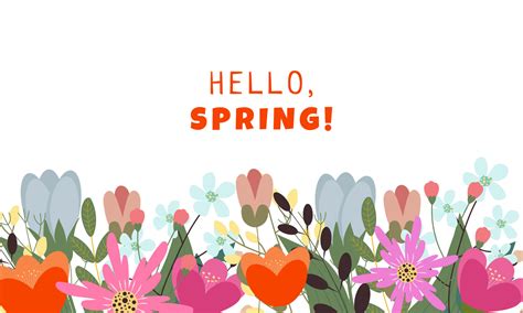 Hello Spring Banner Season Vocation Weekend Holiday Logo Spring