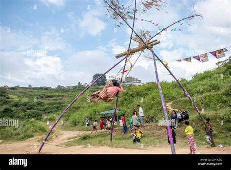 Dashain ping swing hi-res stock photography and images - Alamy