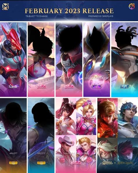 Mobile Legends February 2023 Skin Calendar Fanny And Claude Valentine