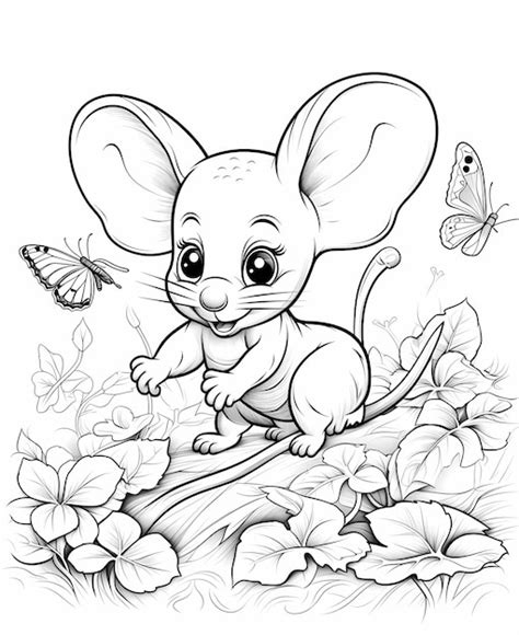 Premium Ai Image Jungle Jamboree Coloring Fun With A Cute Baby Mouse