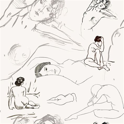 Wallpaper Nude Women Female Body Luxury Décor Figure Drawing Wall Art Wall Design Wall Mural