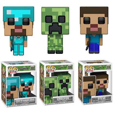 Cartoon Game Minecraft Funko Pop Creeper Steve Vinyl Action Figures