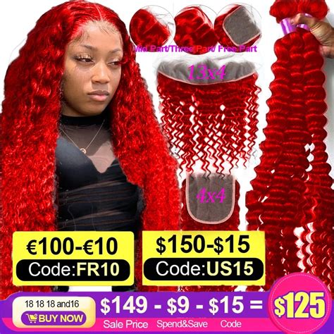 Mèches Deep Wave Avec Lace Frontal Closure 13x4 Cheveux Remy 100