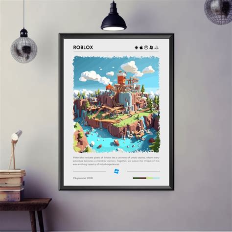 Roblox Poster Roblox Gaming Wall Art Gaming Room Poster Minimalist