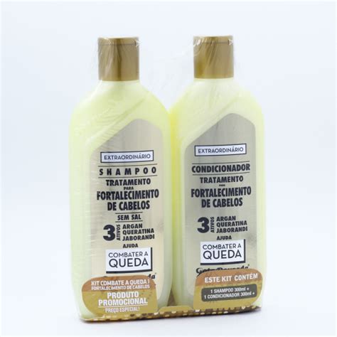 Kit Gota Dourada Shampoo Condicionador 300Ml Extra Combate A Queda