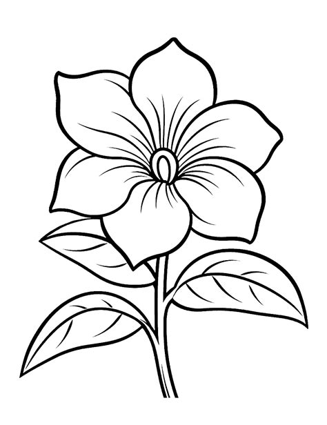 75 Flower Coloring Pages Free Printable Sheets Simple Flower Drawing