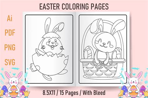 Easter Coloring Pages and Books for Kids Graphic by Salam Store ...