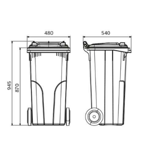 Мусорный бак Europlast пластиковый красный объем 120 л - купить в Киеве ...