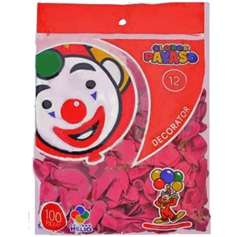 Globo Latex Decorator Redondo N 12 Payaso C 100 Piezas Color Fucsia