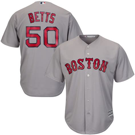 Majestic Mookie Betts Boston Red Sox Gray Cool Base Player Jersey