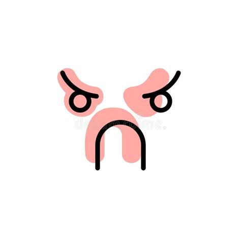 Angry Face With Color Shadow Vector Icon In Emotion Set Stock Vector