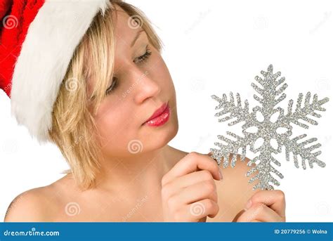 Belle Fille Avec Des Flocons De Neige Photo Stock Image Du Positif