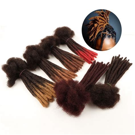 Natural Afro Kinky Human Hair Dreadlock Extension Ombre Color 2040