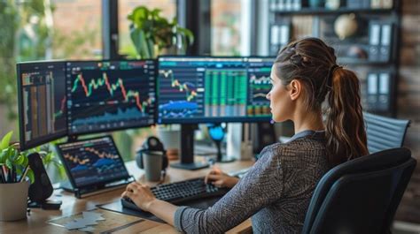 trader analyzing data image trading finance stocks