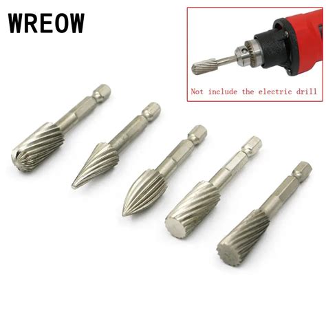 New High Hardness 5pcs HSS Rotary Burr Set Wood Carving File Rasp Drill