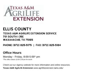 Ellis County Texas Agrilife Extension Service