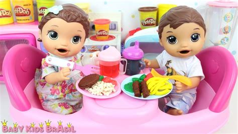 Baby Alive Lili E Otavinho Comendo Almocinho De Massinha Play Doh Baby