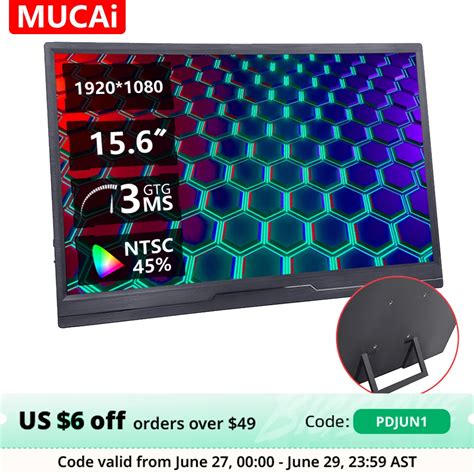 3,5-дюймовый портативный монитор MUCAl FHD 15,6*1920, для путешествий ...