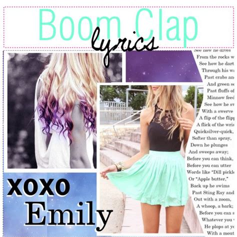 Boom Clap Lyrics // Emily | Boom clap lyrics, Boom clap, Music book