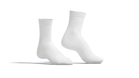 White Long Socks Stand On Tiptoe Fabric Sox Pair 3d Model By Rebrandy