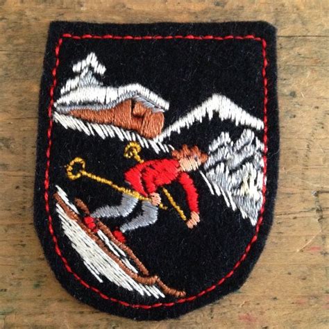 Vintage Felt Ski Patch With Downhill Skiier Cross Country Skier