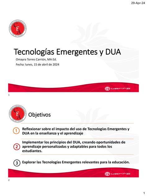 Tecnolog As Emergentes Y Dua Centro Para La Excelencia Acad Mica