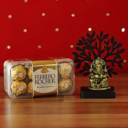 Buy Send Golden Ganesha Idol Ferrero Rocher Combo Online Fnp