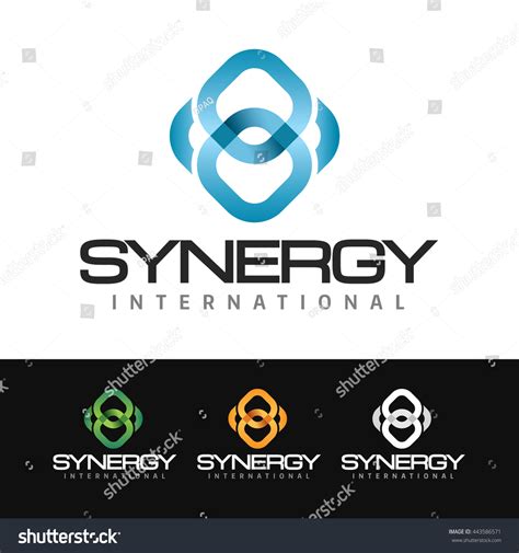 Abstract Logo Rounded Square Shapes Synergy Vector C S N Mi N Ph