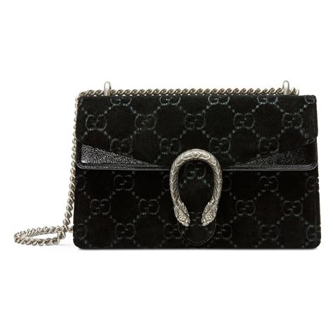 Gucci Dionysus Gg Velvet Small Shoulder Bag In Black Lyst