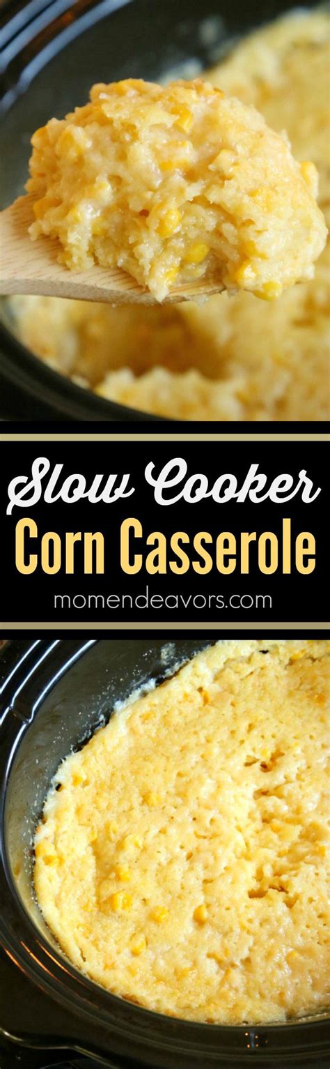 Slow Cooker Corn Casserole A Delicious Warm Comfort Food Side Dish Ad Slow Cooker Corn