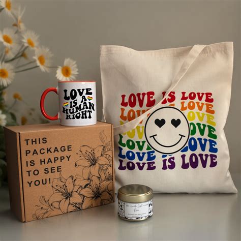 Custom LGBTQ Gifts Gay Pride Month Gift Box With Personalized LGBT Tote Bag Mug Gift For Gay
