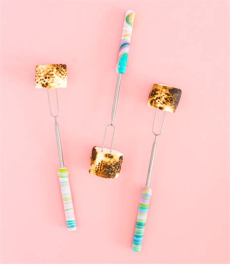 DIY Marble Handled Marshmallow Roasting Sticks - A Kailo Chic Life