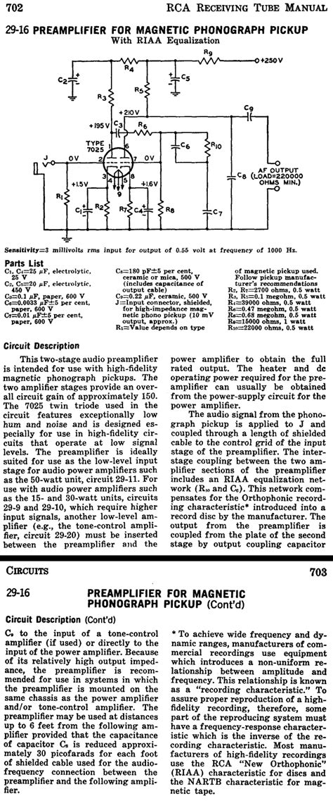 Rca 7025 Ecc803s 12ax7a Tube Phono Preamplifier Schematic Vacuum