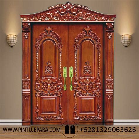 Jual Pintu Ukir Kayu Jati Jepara Double Kupu Tarung Pj Pintu Jepara