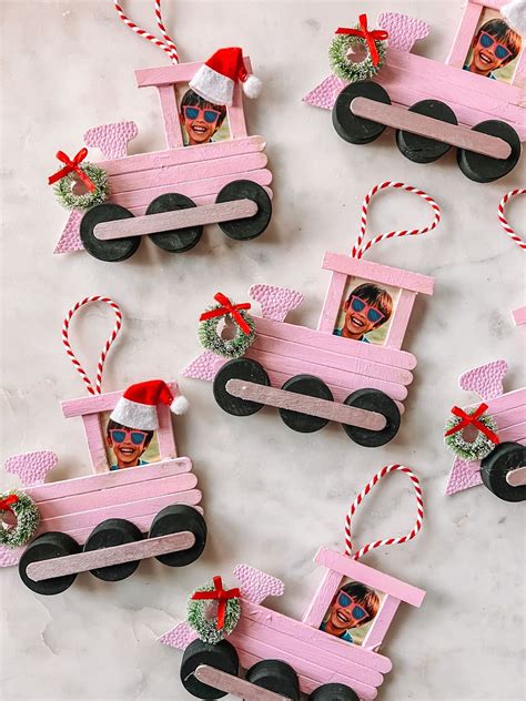 Diy Popsicle Stick Train Christmas Ornaments